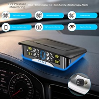 Universeller TPMS-Sensor, solarbetrieben, Windschutzscheibenmontage, 4-Rad-Druck- und Temperaturanzeige,für alle Autos