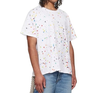 เสื้อยืดเจอร์ซีย์ลายกราฟิกคุณภาพสูงสำหรับผู้ชาย ขายดี ผลิตตามสั่ง ผ้าฝ้าย 100% ลายเพ้นท์สเปลท์เตอร์ สไตล์ดิสเทรสซิ่ง - Product Image 2