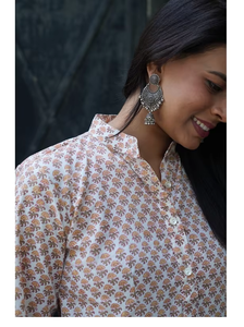 Venta al por mayor de algodón indio de manga larga lavable respetuoso con el medio ambiente casual étnico de las mujeres Kurti Flor de impresión tejida pedidos al por mayor - Product Image 4