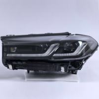 Pour BMW Série 5 M5 525i 530i 535i 540i 550i G30 LCI Phares 2021-2023 Kit carrosserie G30 d'origine Style noir DRL jaune/blanc