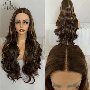 Perruques de 32 Pouces en Fibre Synthétique Haute Température Haute Qualité pour Tête de <span class=keywords><strong>Mannequin</strong></span>, Extensions de Cheveux Synthétiques Effet Naturel HD Lace Front - Product Image 3