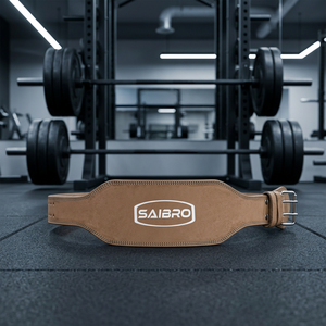เข็มขัดยกน้ำหนักหนัง SAIBRO ปรับได้ ระบายอากาศได้ดี รองรับเอวสำหรับการฝึกความแข็งแรง แบบยูนิเซ็กซ์ ปิดด้วยหัวเข็มขัด - Product Image 5
