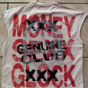 Vintage oversize taglio corto e cucire da uomo estate senza maniche su tutta la stampa digitale Dtg t-shirt sport Gym gilet grafico Tshirt - Product Image 2