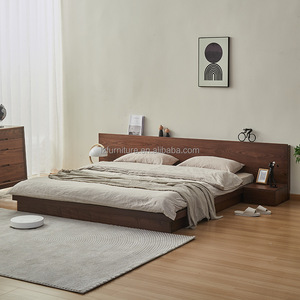 Bulk Hotel Furniture 3 Star Hotel <b>Bed</b> Sturdy Commercial Grade Solid Wood <b>Platform</b> <b>Bed</b> <b>Frame</b> with Low MOQ & Competitive Price - Product Image 1