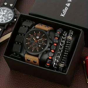 Wholesale Custom LOGO Fashion Classic Leather <strong>GENEVA</strong> Date WristWatch Calendar Bracelet and Quartz <strong>Watches</strong> <strong>Set</strong> for Men - Product Image 5