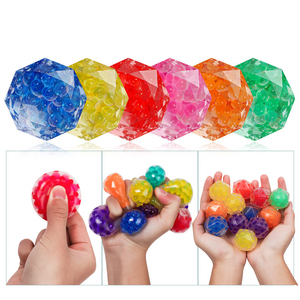 New Design Colorful Mini Beads Squishy TPR Squeeze Rhombus Ball Stress Relief Venting Capsule Fidget Toy <b>Gifts</b> - Product Image 2