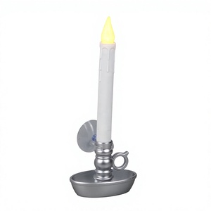 Bougies <span class=keywords><strong>LED</strong></span> coniques sans flamme en plastique blanc, à piles, pour fenêtre, pour Noël et les fêtes - Product Image 4