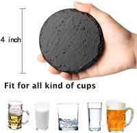Ensemble de 8 sous-verres en ardoise en vrac de Tabletex avec support sous-verres en ardoise hexagonale carrée ronde pour bar cuisine décor à la maison
