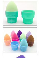 Rak Penyimpanan Spons Makeup Silikon Bentuk Bunga dengan Kotak Pembagi untuk Puff Bedak dan Peralatan Makeup