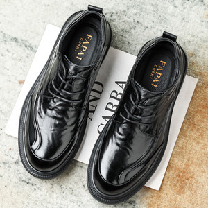 รองเท้าหนังผู้ชาย FAPAI แบบ Derby สีดำ ผูกเชือก เหมาะสำหรับธุรกิจ งานทางการ ใส่ทำงาน เดินทางได้ทุกฤดู ทำจากหนังวัวชั้นบนสุด - Product Image 4