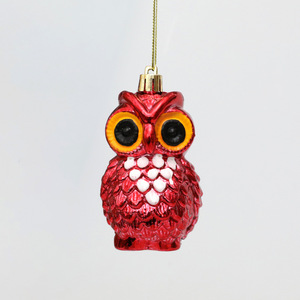 Colgante de búho de decoración navideña, Bola de plástico galvanizada, accesorios de decoración de Ambiente, 4 piezas - Product Image 3