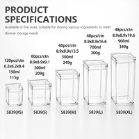 Conteneur de stockage hermétique pour cuisine, fabrication sur mesure, bocaux carrés en acrylique haute transparence pour le thé et les fruits secs