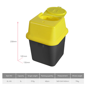 3 lít màu vàng/đen tùy chỉnh Bio nguy hiểm lưỡi ống tiêm kim lâm sàng chất thải xử lý sharps container - Product Image 2