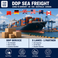 Fret maritime DDP de Chine vers l'Allemagne, le Royaume-Uni, les États-Unis, l'Australie, le Canada, LCL Express, transitaire, 13-35 jours de transit, assurance.