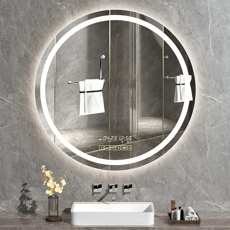 Phòng tắm Gương DẪN Ánh Sáng Vòng Gương Ánh Sáng Vanity LED Trang Điểm gương với thép không gỉ hoặc matel khung cho tùy chọn