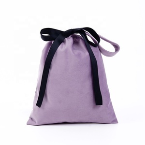 Wholesale Soft Pink Thickened Eco-Friendly <b>Drawstring</b> Velvet Storage Bag Bowknot Glasses Gift Custom Logo - Product Image 5