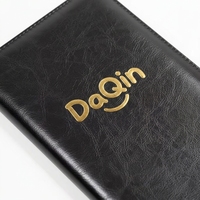 Porte-menu en cuir PU personnalisé avec logo, double pochette, pour restaurant, café, bar, porte-contrôle de comptes