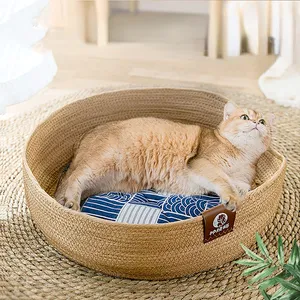 새로운 봄과 여름 고양이 뜨개질 등나무 고양이 쓰레기 일본 종이 뜨개질 사계절 일반 사용 강아지 강아지 매트 애완 동물 용품
