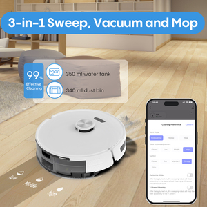 Robot aspirateur intelligent Bagotte 20000pa avec fonction de nettoyage humide et sec, serpillière, pour usage domestique - Product Image 4
