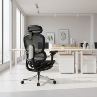 Chaise de bureau ergonomique de luxe entièrement en maille, dossier haut, avec support lombaire réglable, pivotante, conforme à la norme BIFMA