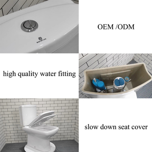 Juego de Inodoro de Dos Piezas con Pedestal de Porcelana <span class=keywords><strong>para</strong></span> <span class=keywords><strong>Baño</strong></span>, Fácil de Limpiar, con Doble Descarga, de Cerámica - Product Image 2