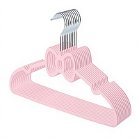 Lot de 50 cintres pour enfants et bébés, gain de place, 14 x 8 pouces, velours antidérapant, capacité de 5 kg, crochet en métal, épaules larges, maintien des vêtements