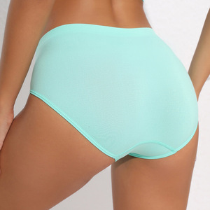 Braguitas G-String de Cintura Alta Sin Costuras para Mujer, Ropa Interior Suave y Cómoda para Uso Diario, Teñido Liso, 85% Poliéster + 15% Elastano - Product Image 4