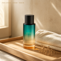 Flacon compte-gouttes en verre rond vert olive pour sérum et tonique, 20ml 30ml 40ml 50ml, pour sérum de maquillage et cosmétiques