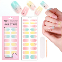 Autocollants pour ongles en gel semi-durcis de qualité salon, longue durée, avec feuille d'or, colle semi-solide, sans UV