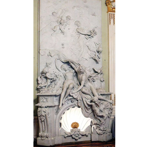 Wholesale White Simple Arch Style Greek Figures Marble <strong>Large</strong> Size Poressional Carved <strong>Fireplace</strong> <strong>Mantel</strong> Frame Price - Product Image 1