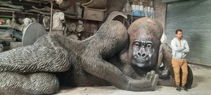 Excellent Quality Fiberglass <b>Gorilla</b> Sculpture Handcrafted Animal <b>Statue</b> for Garden Resort Display Use Available For Sale - Product Image 2