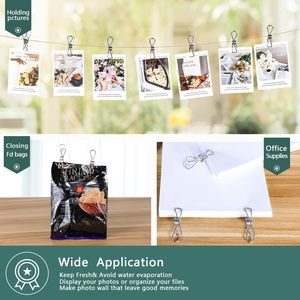 304 paslanmaz çelik Metal giysi mandal çanta resim gıda klipler askı klipler için giyim dayanıklı ve Rustproof - Product Image 4