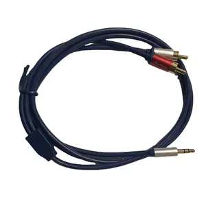 משלוח מדגם Hi-Fi רכב עזר 3.5mm Aux Y באיכות גבוהה שקע אודיו 3.5mm סטריאו זכר 2 זכר rca כבל