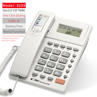 Téléphone d'hôtel analogique d'identification de l'appelant de haute qualité en gros Aucune batterie requise Téléphone PBX filaire de bureau FICAN8209