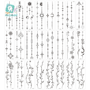 รอยสักชั่วคราวลายดอกไม้ขนาดใหญ่พิเศษสำหรับผู้ใหญ่ สีสันสดใส สมจริง ลอกออกได้ สำหรับติดบริเวณเอว แขน หลัง สไตล์เซ็กซี่ - Product Image 4