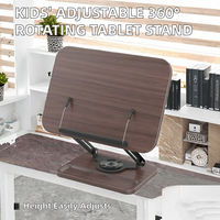 Support portable pliable en bois pour ordinateur portable, rotatif à 360 degrés, support de lecture réglable en hauteur pour 17 pouces