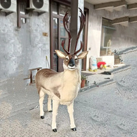 Grands modèles réalistes de rennes et d'élan artificiels pour décorations de Noël intérieures, modèles d'animaux cerf Sika pour exposition