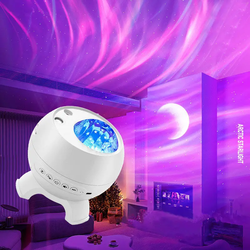 2023 Holiday Gifts Aurora Northern Lamp Ambient Projector Light Bedroom Wireless Ocean Wave Star Moon Aurora Dome Projector