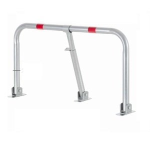 Barrera de estacionamiento manual en forma de M, plateada, con bloqueo y protector de aparcamiento - Product Image 1