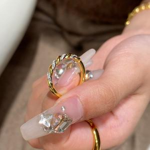 Anillos de Plata de Ley S925 de Estilo Vintage para Mujer, Diseño de Espiral Entrelazada con Diamantes, Estilo Antiguo - Product Image 1