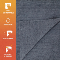 Chiffon de nettoyage multi-usages en microfibre à bords ultrasoniques, sans peluches, très absorbant, 40*40cm, 350gsm, prix usine