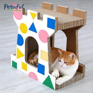 Groothandel Moderne Klassieke Gecombineerde Gecombineerde Sterke Meubelkattenkrabpaal van Karton, Ecologisch Katten Speelgoed Klimrek - Product Image 2