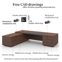 Mobilier de bureau Bureau de direction High Tech Patron Gestionnaire en forme de L Bureau de PDG Ensemble de mobilier de bureau de direction personnalisé