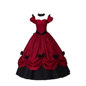 Vestido de Gala Rojo Vino <span class=keywords><strong>Southern</strong></span> <span class=keywords><strong>Belle</strong></span>, Estilo Renacentista, Gótico, Victoriano, Rococó, Disfraz de Teatro, Vestido de Halloween - Product Image 4