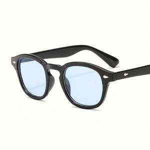 Gafas de Sol Redondas para Hombre, con Lentes Transparentes de Color, Diseño de Marca, para Fiestas, Estilo Johnny Depp, Azules - Product Image 5