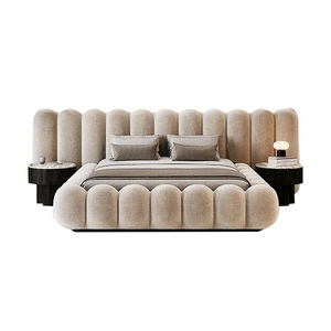 Letto Matrimoniale in Tessuto Imbottito Morbido per Villa e Appartamento Grande, Arredamento di Lusso per Camera da Letto, Letto Matrimoniale per Camera Padronale - Product Image 5