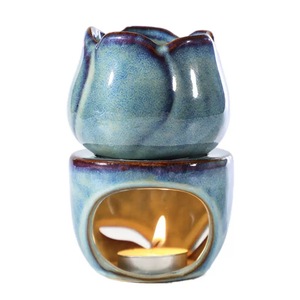 Assemble Flower Design <strong>Tealight</strong> Candle <strong>Holder</strong> and Wax Melter Ceramic Essentian Oil Burner - Product Image 1