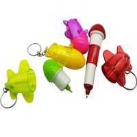 Stylo bille rétractable promotionnel fantaisie en forme d'avion, mini porte-clés avec pointe de 1,0 mm - Cadeau d'affaires