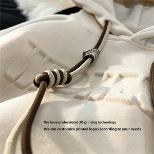 เสื้อฮู้ดดี้สตรีทแวร์พิมพ์ลาย 3 มิติ ปี 2026 GC ทรงโอเวอร์ไซส์ ผ้าฝ้ายเฟรนช์เทอร์รี่ 100% น้ำหนักมาก แบบสวมหัว ยูนิเซ็กซ์  ลายนูน - Product Image 2