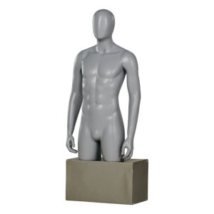 Maniquí masculino de fibra de vidrio con tocado de <span class=keywords><strong>medio</strong></span> <span class=keywords><strong>cuerpo</strong></span> gris avanzado Maniquí de <span class=keywords><strong>cuerpo</strong></span> Superior musculoso - Product Image 2